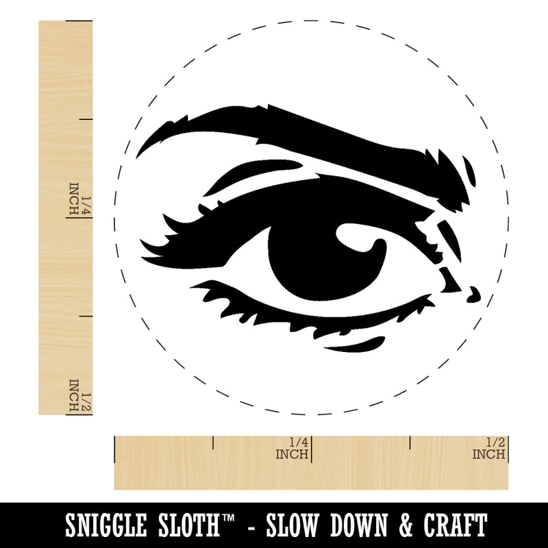 Woman's Left Eye with Eyebrow Mascara and Eye Shadow Rubber Stamp for Stamping Crafting Planners