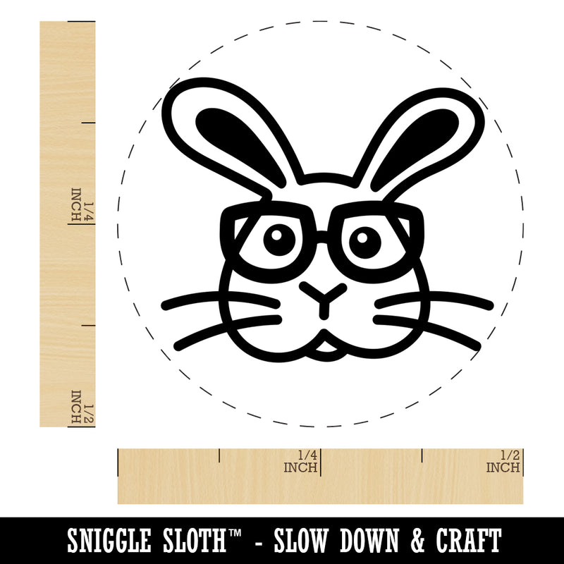 Bunny Rabbit Wearing Glasses Easter Rubber Stamp for Stamping Crafting Planners