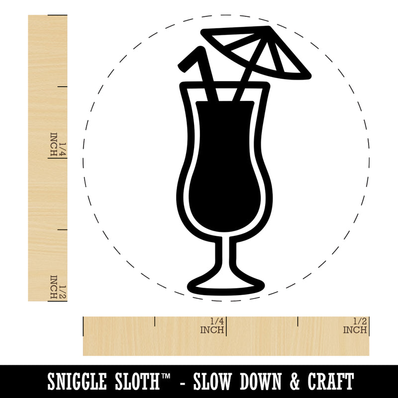 Daiquiri Cocktail Umbrella Drink Rubber Stamp for Stamping Crafting Planners