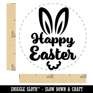 Happy Easter Bunny Rabbit Ears & Tail Rubber Stamp for Stamping Crafting Planners