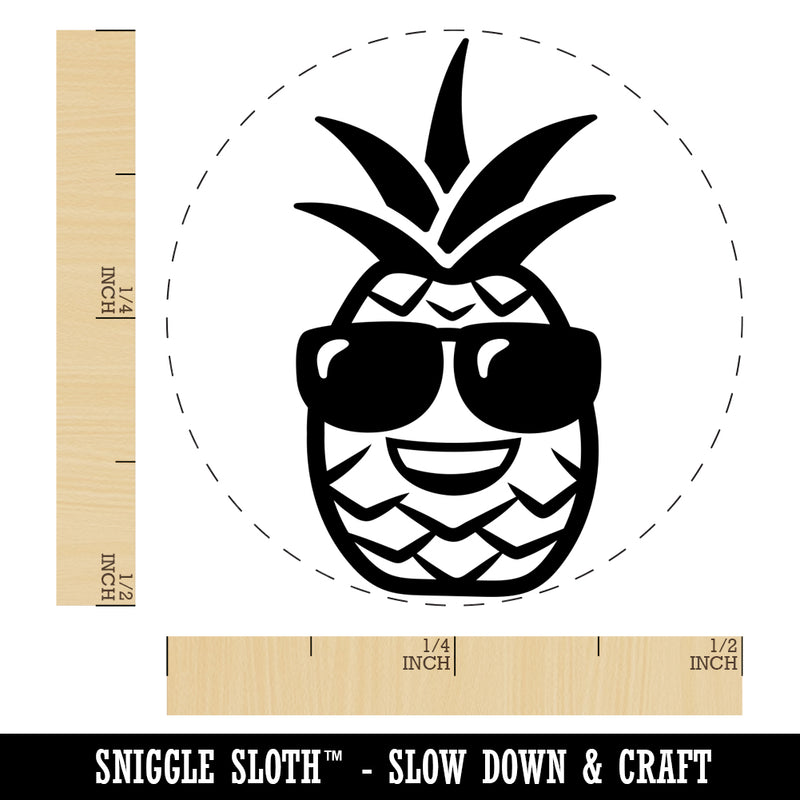 Pineapple with Sunglasses Rubber Stamp for Stamping Crafting Planners