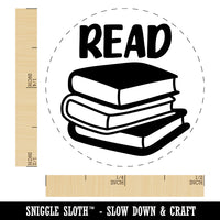 Read Stack of Books Rubber Stamp for Stamping Crafting Planners