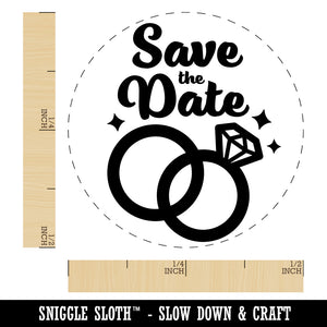 Save the Date Wedding Rings Rubber Stamp for Stamping Crafting Planners