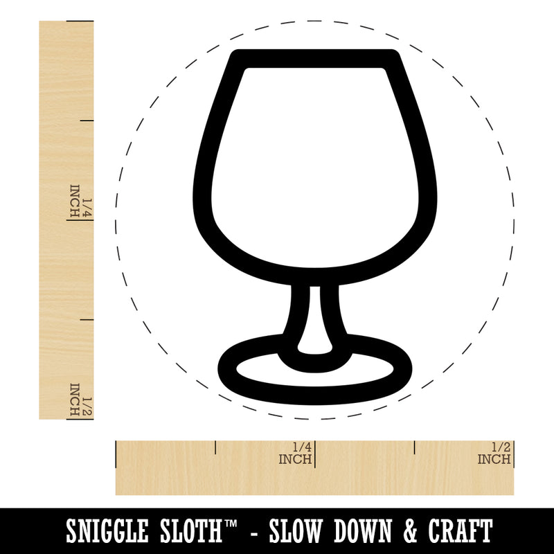 Brandy Wine Glass Rubber Stamp for Stamping Crafting Planners