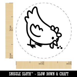 Cartoon Chicken Hen Pecking Ground Rubber Stamp for Stamping Crafting Planners