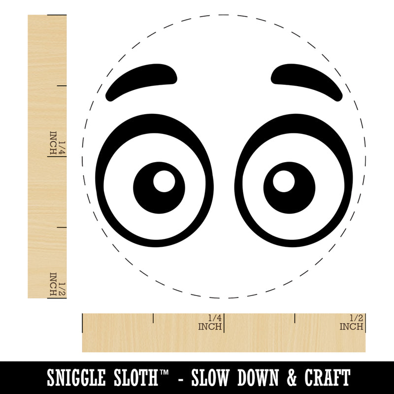 Cartoon Eyes Open Looking Forward Rubber Stamp for Stamping Crafting Planners