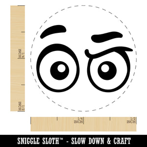 Cartoon Eyes Raised Brow Concerned Confused Judging Rubber Stamp for Stamping Crafting Planners