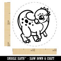 Chibi Pachycephalosaurus Dinosaur Rubber Stamp for Stamping Crafting Planners