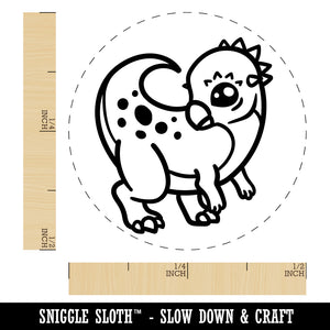 Chibi Pachycephalosaurus Dinosaur Rubber Stamp for Stamping Crafting Planners