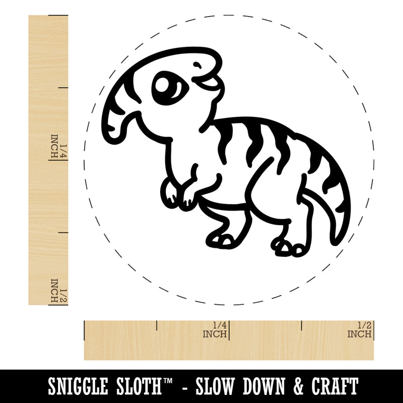Chibi Parasaurolophus Dinosaur Rubber Stamp for Stamping Crafting Planners
