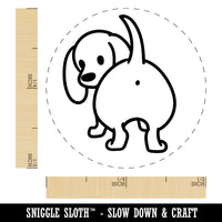 Dachshund from Behind Butt Wiener Dog Rubber Stamp for Stamping Crafting Planners