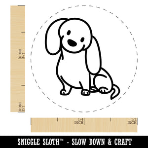 Dachshund Sitting Tilting Head Wiener Dog Rubber Stamp for Stamping Crafting Planners