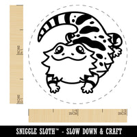 Fat Cute Bearded Dragon Lizard Reptile Rubber Stamp for Stamping Crafting Planners