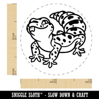 Fat Cute Leopard Gecko Lizard Reptile Rubber Stamp for Stamping Crafting Planners