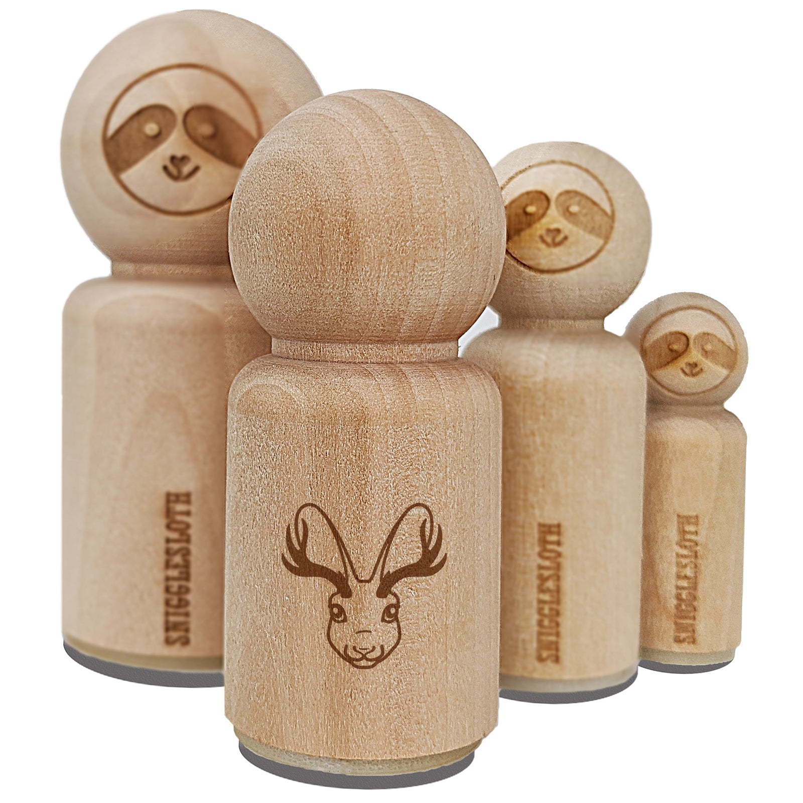 Jackalope Head Mythical Animal Jackrabbit Antelope Rubber Stamp for Stamping Crafting Planners