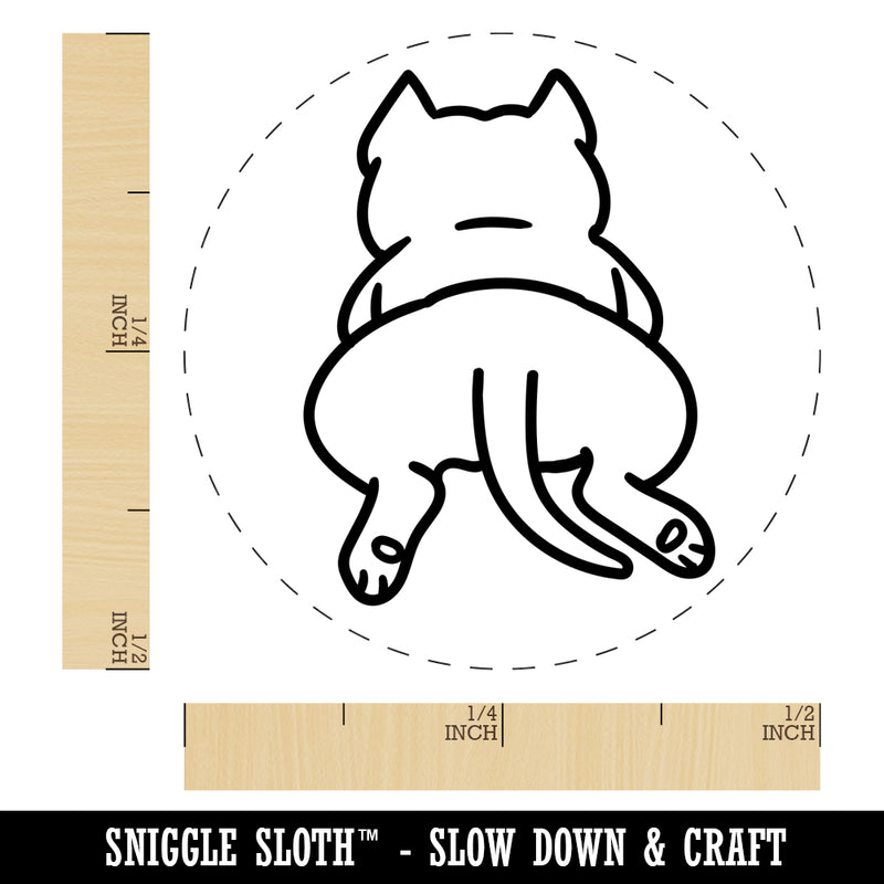 Pit Bull from Behind Butt Dog Rubber Stamp for Stamping Crafting Planners