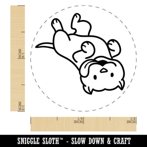 Pit Bull Laying on Back Dog Rubber Stamp for Stamping Crafting Planners