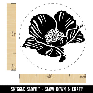 Pretty Poppy Flower Rubber Stamp for Stamping Crafting Planners