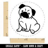 Pug Sitting Dog Rubber Stamp for Stamping Crafting Planners