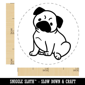 Pug Sitting Dog Rubber Stamp for Stamping Crafting Planners