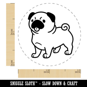 Pug Standing with Tongue Out Dog Rubber Stamp for Stamping Crafting Planners