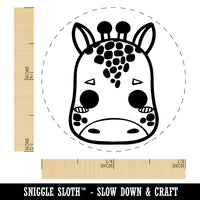Charming Kawaii Chibi Giraffe Face Blushing Cheeks Rubber Stamp for Stamping Crafting Planners