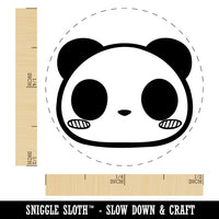 Charming Kawaii Chibi Panda Bear Face Blushing Cheeks Rubber Stamp for Stamping Crafting Planners