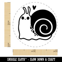 Happy Slow Kawaii Chibi Snail Rubber Stamp for Stamping Crafting Planners