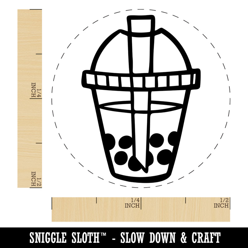 Yummy Bubble Tea Boba Milk Dessert Drink Rubber Stamp for Stamping Crafting Planners