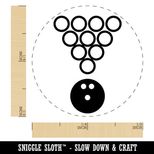 Bowling Ball Rolling Towards Pins Rubber Stamp for Stamping Crafting Planners