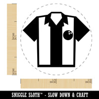 Bowling Shirt Striped Retro Style Rubber Stamp for Stamping Crafting Planners
