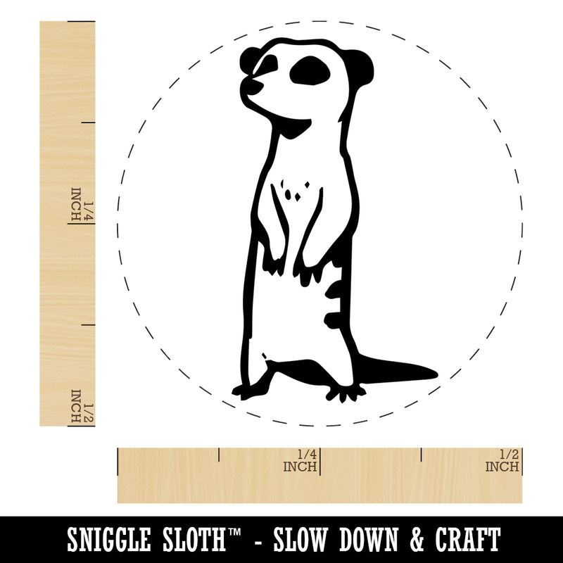 Curious Standing African Meerkat Rubber Stamp for Stamping Crafting Planners