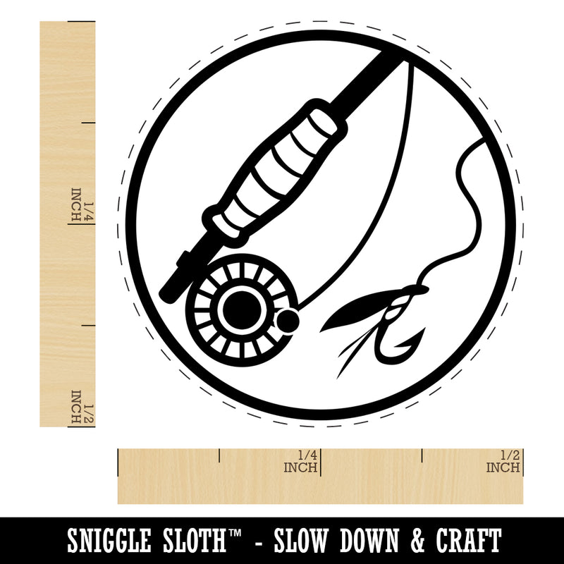Fly Fishing Rod Reel and Lure Bait Rubber Stamp for Stamping Crafting Planners