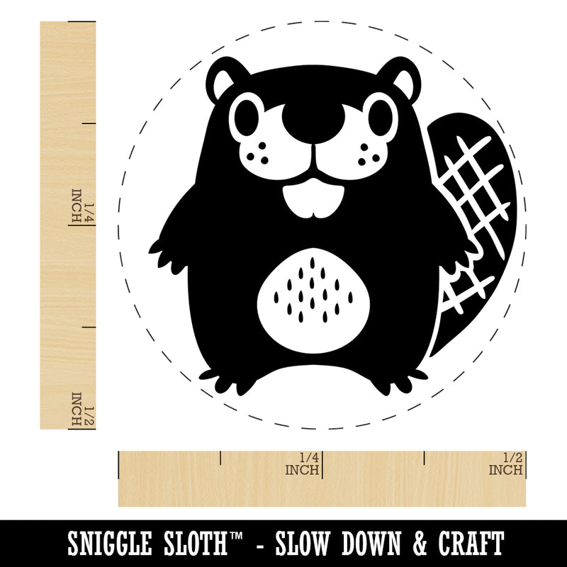 Kawaii Cute Beaver Buddy Rubber Stamp for Stamping Crafting Planners