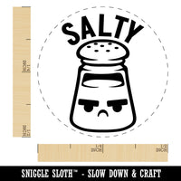 Kawaii Cute Salty Grumpy Salt Rubber Stamp for Stamping Crafting Planners