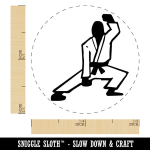 Kung Fu Martial Arts Crouch Stance Karate Gi Rubber Stamp for Stamping Crafting Planners