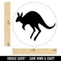 Leaping Red Kangaroo Silhouette Australian Marsupial Rubber Stamp for Stamping Crafting Planners