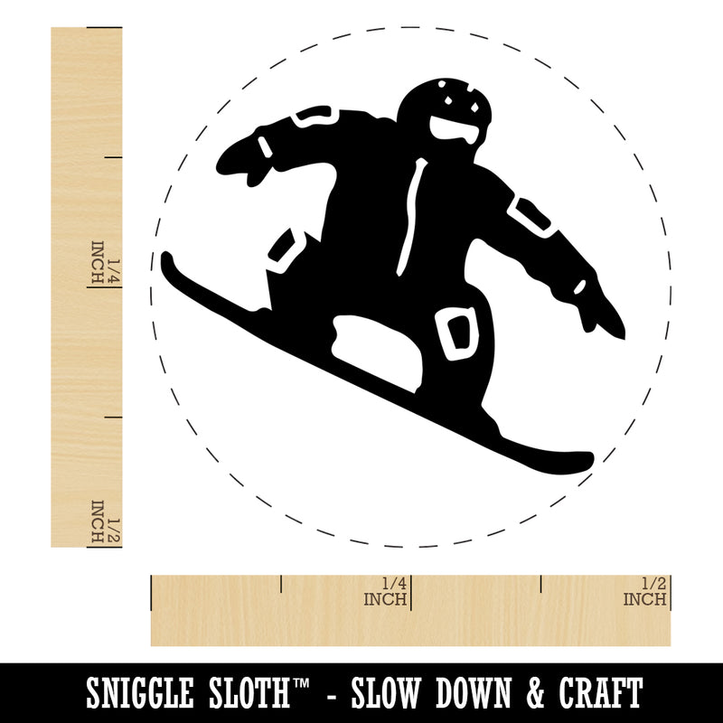 Snowboarder Jumping Extreme Winter Sports Rubber Stamp for Stamping Crafting Planners