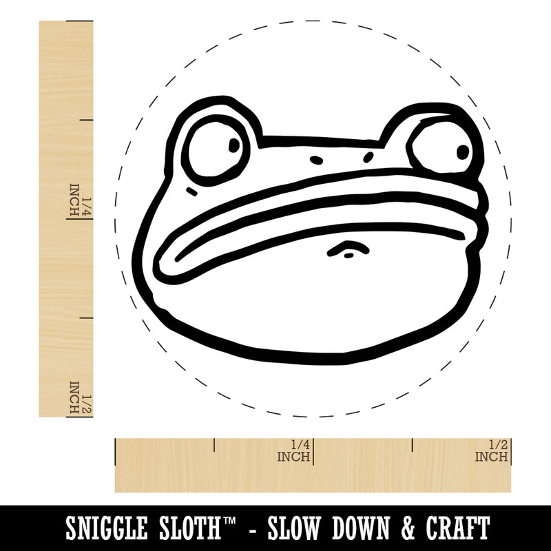 Wary and Suspicious Frog Toad Head Rubber Stamp for Stamping Crafting Planners