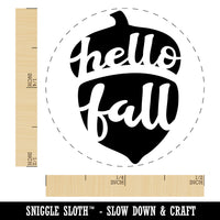 Hello Fall Acorn Rubber Stamp for Stamping Crafting Planners