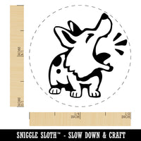 Barking Spotted Dog Corgi Rubber Stamp for Stamping Crafting Planners