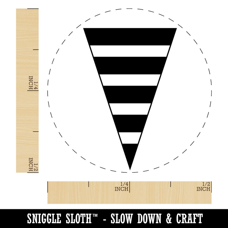 Thick Striped Pennant Rubber Stamp for Stamping Crafting Planners