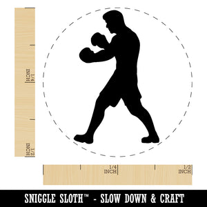 Boxer Fighter Stance with Boxing Gloves Pugilist Rubber Stamp for Stamping Crafting Planners