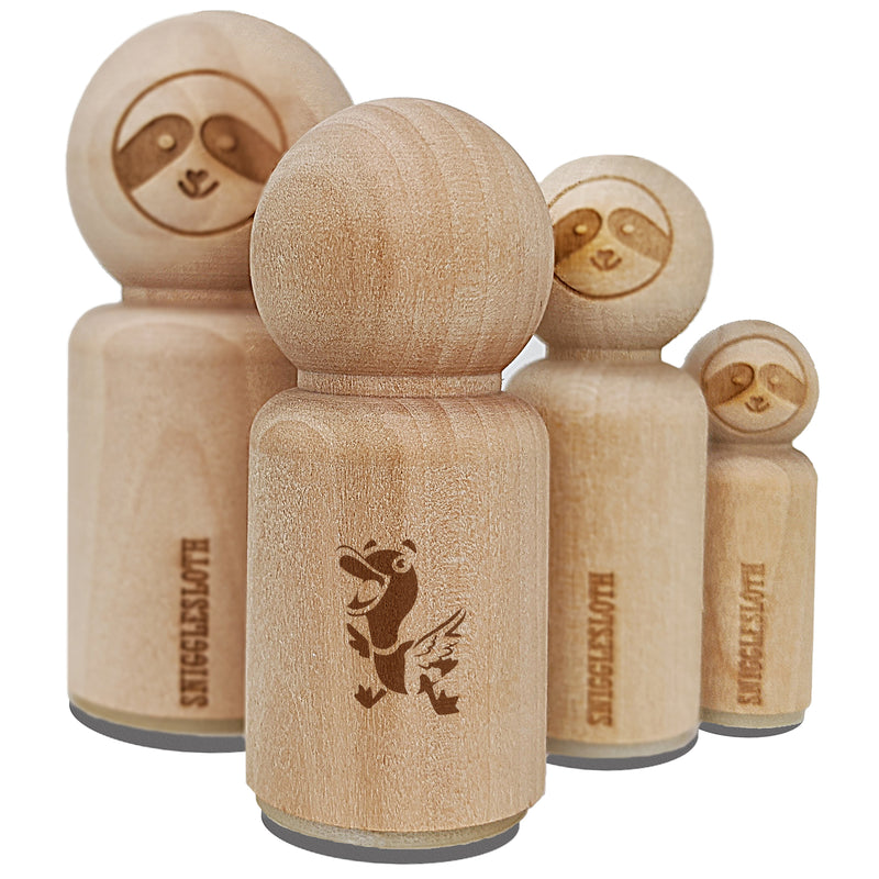 Excited and Happy Mallard Duck Cartoon Rubber Stamp for Stamping Crafting Planners