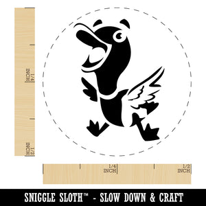 Excited and Happy Mallard Duck Cartoon Rubber Stamp for Stamping Crafting Planners