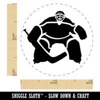 Hockey Goalie Goalkeeper with Stick Rubber Stamp for Stamping Crafting Planners