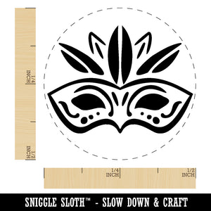 Mardi Gras Feather Party Mask Rubber Stamp for Stamping Crafting Planners