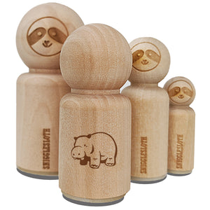 Round Standing Hippopatomus Rubber Stamp for Stamping Crafting Planners