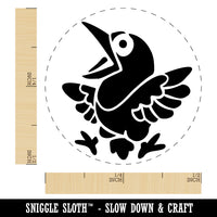 Shocked and Surprised Little Bird Crow Raven Rubber Stamp for Stamping Crafting Planners