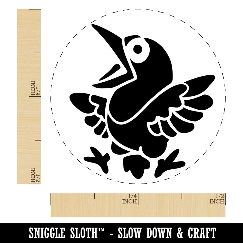 Shocked and Surprised Little Bird Crow Raven Rubber Stamp for Stamping Crafting Planners
